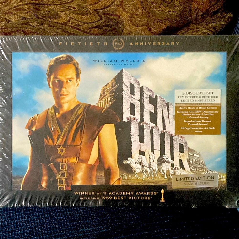 Ben Hur limited edition 5 disc dvd set Never opened. New in box.